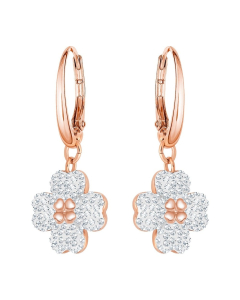 Swarovski施华洛世奇Latisha穿孔耳环-白色镀玫瑰金色