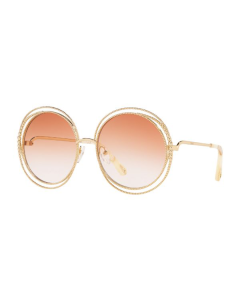 Chloé 蔻依 Carlina Gold/Gradient Peach 女士太阳镜 CE114SC