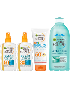 Garnier 卡尼尔 琥珀防晒护肤家庭套装 4瓶