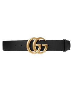 Gucci 古驰 闪亮双G带扣皮革腰带 (Size 105)