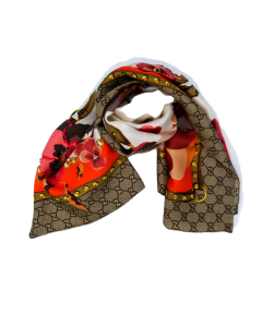 Gucci 古驰GG花朵印花围巾