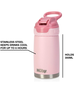 Nuby - Stainless Stain Pink Cup