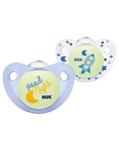 NUK 宝宝乳胶安抚奶嘴蓝色2号(6-18个月)