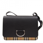 Burberry博柏利  中号Vintage格纹拼皮革D型环包