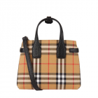 Burberry博柏利  The Baby Banner Vintage格纹拼皮女士两用单肩包手提包