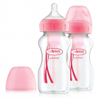 Dr Brown - Options Bottle 270ml - Pink (2 Pack)