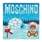 Moschino莫斯奇诺  雪屋主题围巾 - 浅蓝色