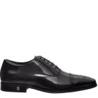 Versace Collection Straight Pattern Toe Cap Leather Oxford Shoes - Black - Size 39