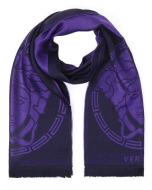 范思哲 Versace 百分百纯羊毛 围巾 紫色