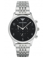 安普里奥 阿玛尼 Emporio Armani Men's 'Chronograph' Watch 男士 手表 - Silver/Black Dial