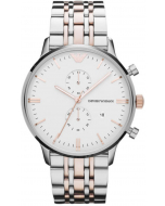 安普里奥 阿玛尼 Emporio Armani Classic Unisex Watch 经典 中性 手表 - Silver and Rose Gold