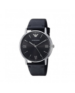 安普里奥 阿玛尼 Armani Men's Black Watch 男士 黑色 手表 - Silver/Black