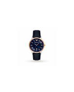 安普里奥 阿玛尼 Emporio Armani Men's Leather Strap Watch 男士 手表 - Navy