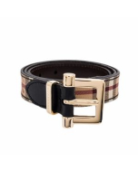 Burberry Dells Haymarket Belt - Chocolate and Black - 80cms