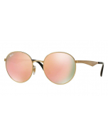 雷朋  古铜色 反光 太阳镜 Ray-Ban Pink Mirror Sunglasses RB3537 001/2Y 51-19