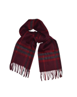 CLASSIC CHECK CASHMERE & WOOL Blended Premium Scarf  - Red&Black