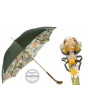 Pasotti 葩莎帝 女士珐琅彩绘蜜蜂黄铜手柄长柄晴雨伞 - 绿色