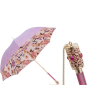 Pasotti 葩莎帝 浅紫色伞面内饰花朵 粉宝石镶嵌手柄 晴雨伞