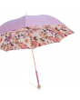 Pasotti 葩莎帝 浅紫色伞面内饰花朵 粉宝石镶嵌手柄 晴雨伞