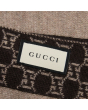 Gucci 古驰黑/米色GG网格条纹羊毛围巾