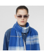 Burberry 博柏利 经典格纹100%羊绒围巾 墨蓝/风信子蓝