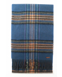 Hortons England 纯羊毛 格子 围巾 藏青色格纹 Hortons England 100% Lambswool 'Hexham' Scarf - Navy Check