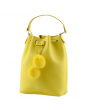 Grafea格瑞菲Cherie Bucket100%皮革绒球水桶包-黄色