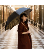 Pasotti 葩莎帝 棕色伞面豹纹内饰 美洲豹手柄 晴雨两用伞