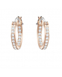 Swarovski施华洛世奇Duo Moon穿孔耳环黑色镀玫瑰金色